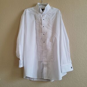 Madison Formal Wingtip Tuxedo Pleated Dress Shirt Size 2XL White New